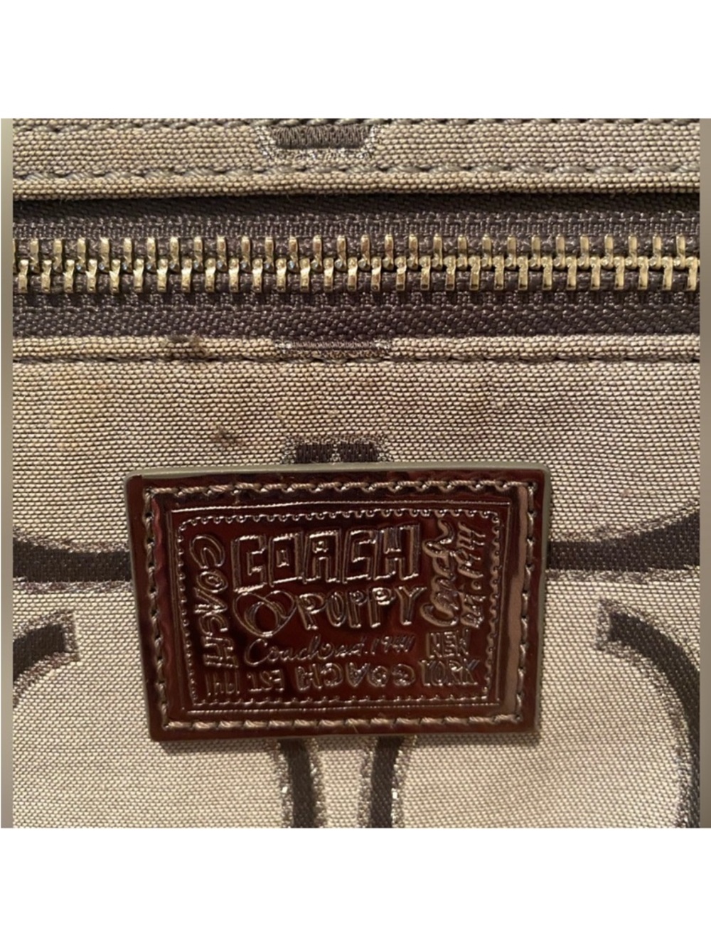 Coach Poppy Signature Glam Silver Tote - Picture 5 of 9